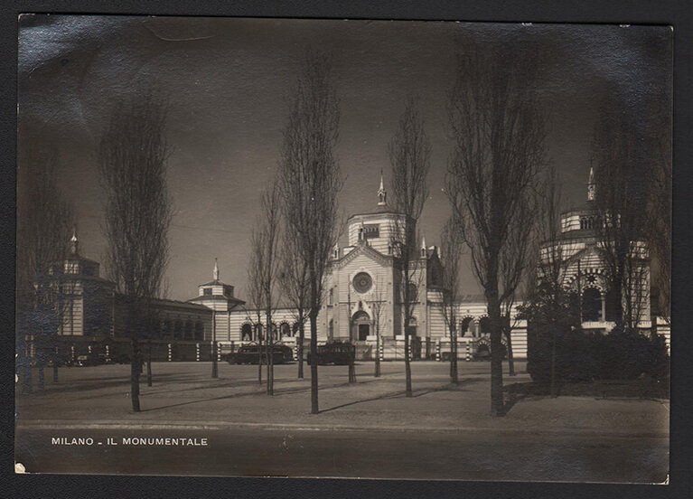 Mostra Fondo Alida Valli - Cartolina di Eduardo De Filippo, Milano 28 giugno 1940 (fronte)