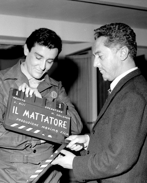 Vittorio Gassman e Dino Risi sul set de "Il mattatore" (1960)