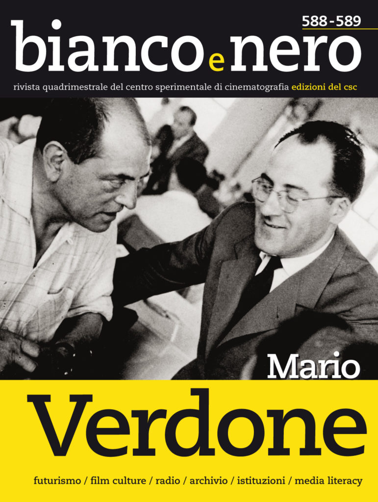 La copertina del numero 588-589 di«Bianco e Nero» dedicato a Mario Verdone