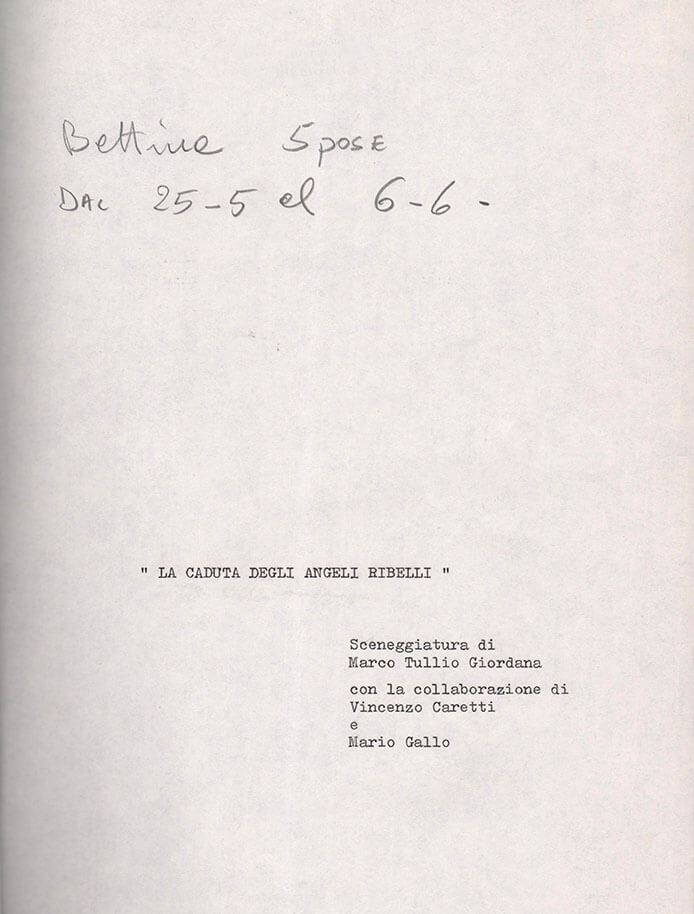 Mostra Fondo Alida Valli - La caduta degli angeli ribelli - regia Marco Tullio Giordana, 1981