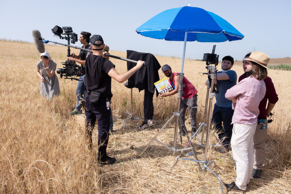Allievi CSC sul set di "Reginetta". Foto di Angelo Palombini
